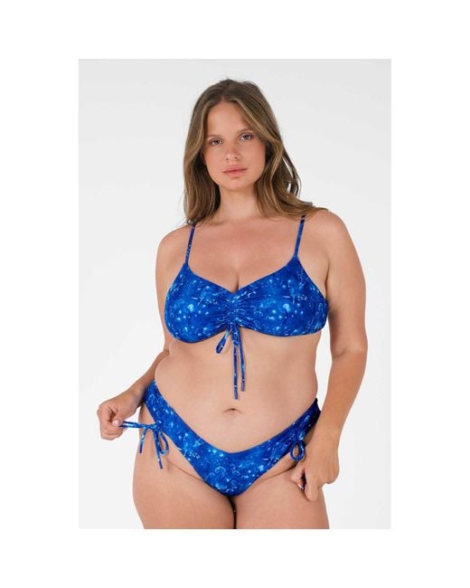 Blackbough Swim Blue Sophia Ruched Cheeky Bottoms Cyanotype