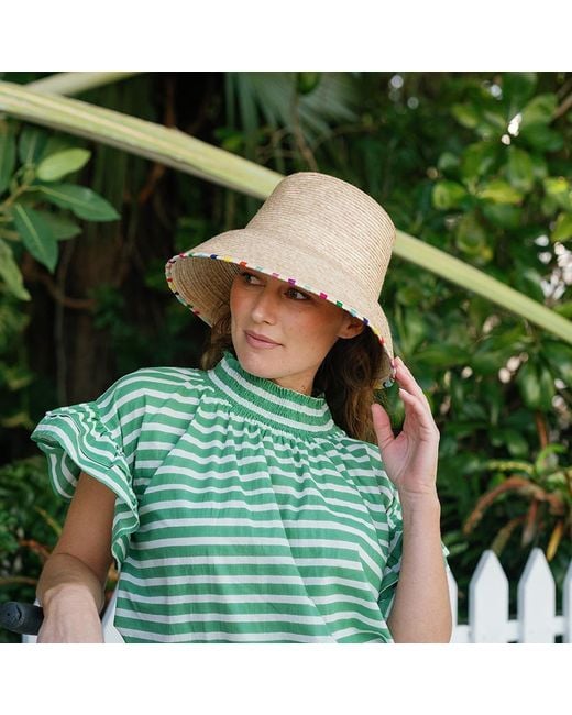 SUNSHINE TIENDA Natural Roselia Palm Bucket Hat