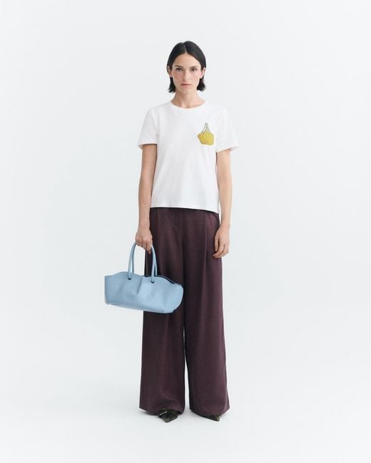 Thinking Mu White Embroidered Limes Ida T-Shirt