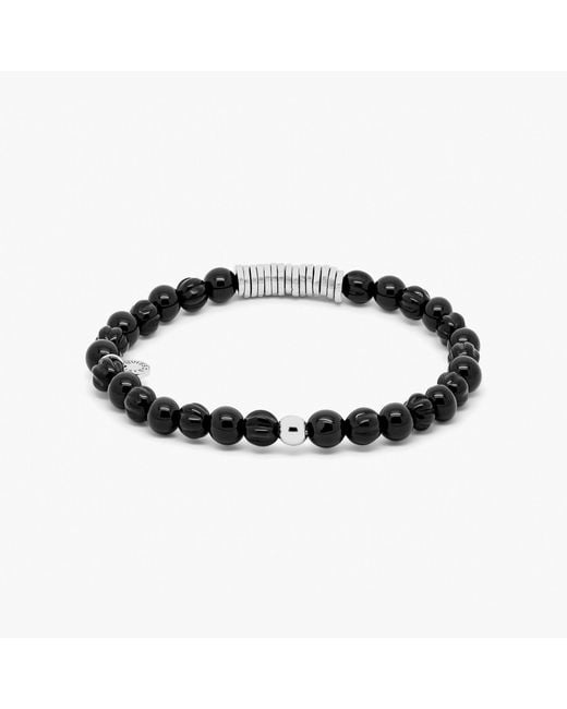 Tateossian Black Classic Discs Beaded Bracelet for men
