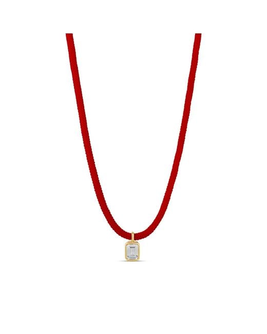 SHYMI Colored Cord Necklace With Emerald Stone