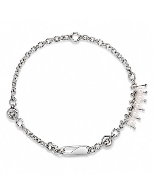 Kirei Metallic Purity Freshwater Pearl Chain Necklace
