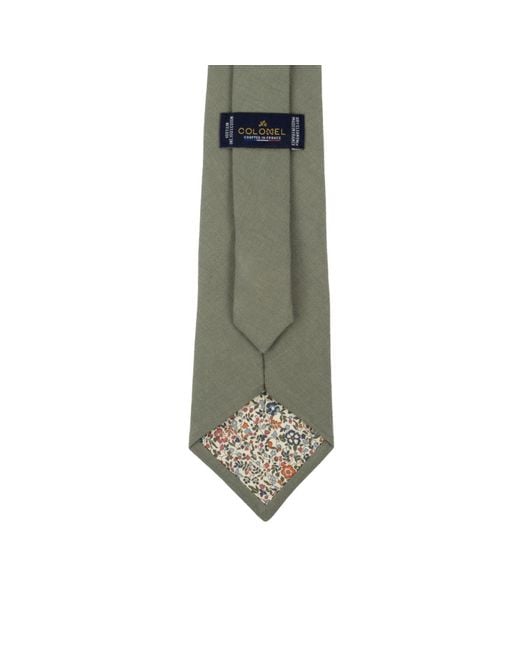 LE COLONEL Green Clay Linen Tie for men