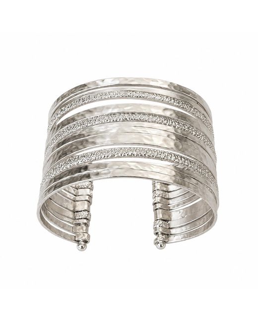 Rare Matters Jewelry Metallic Artisan Hammered Multi Wire Statement Cuff