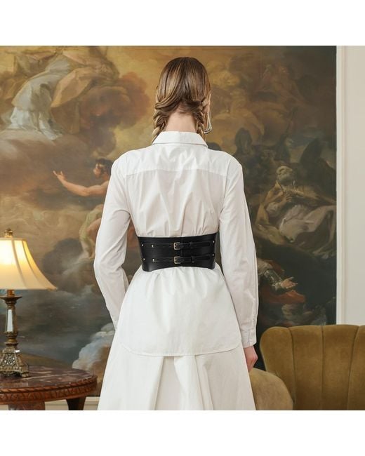 Haute Cuir Black Thane Leather Corset Belt