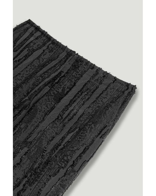 Nocturne Black Textured Relaxed-Fit Pants