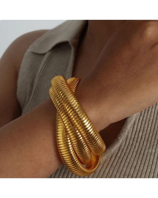 Olivia Le Metallic Stretch Cobra Layered Bracelet