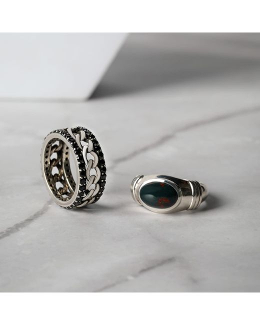 The Jewelz White Nexus Curb Band Ring for men