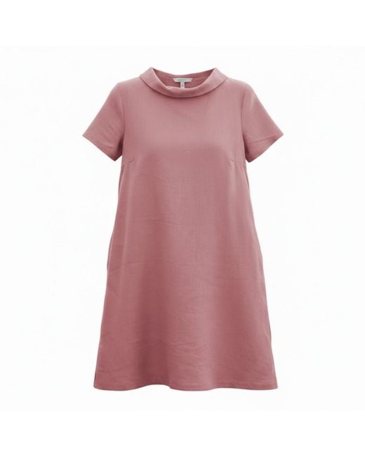 LeMuse Pink Story — Soft Linen Short-Sleeve Dress