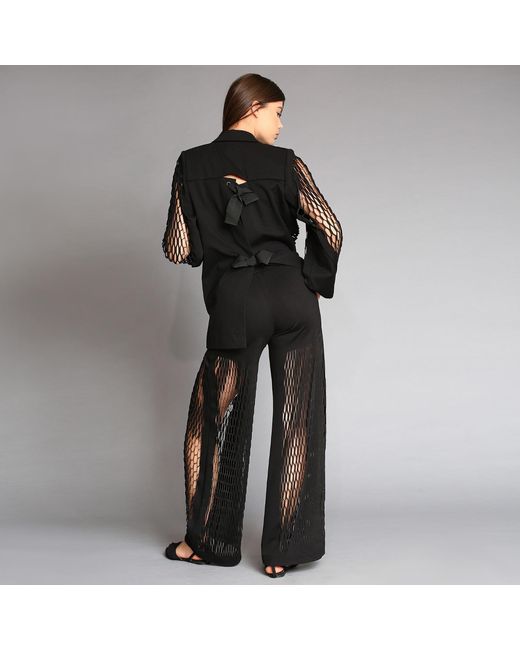 Silvia Serban Black Zig-Zag Laser Cut Suit