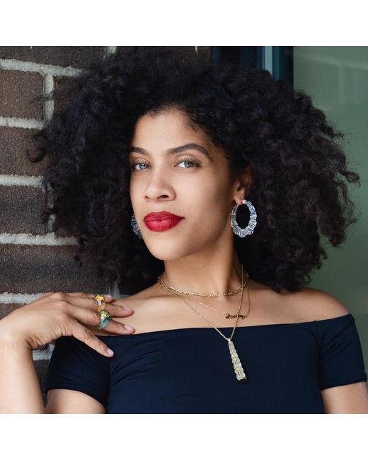 Gold & Honey Multicolor Bamboo Hoop Earrings