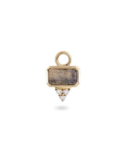 Zohreh White Labradorite & Sapphire Earring Charm 9K