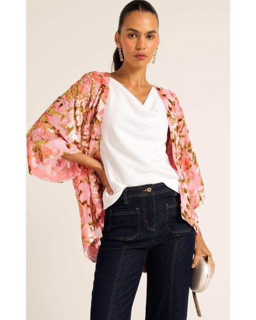 SACHA DRAKE Red Blossom Kimono