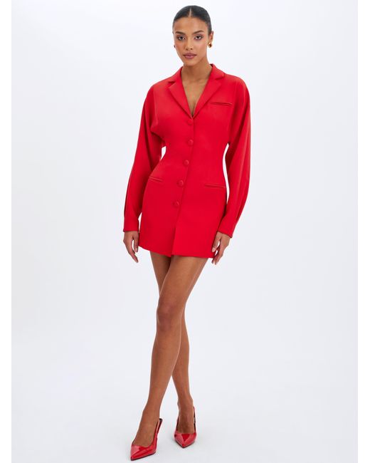 Miss Circle New York Red Blythe Cherry Batwing Blazer Mini Dress