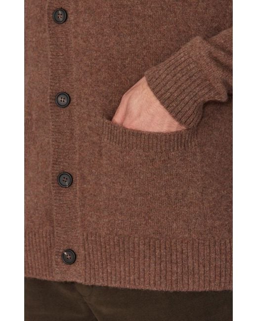 Paul James Knitwear Brown Lambswool Alfie Cardigan for men