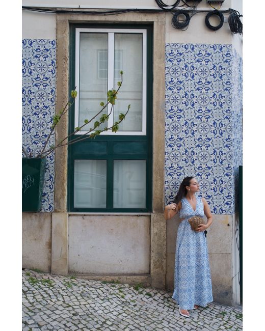 The Etta Collection Blue Augusta Maxi Dress