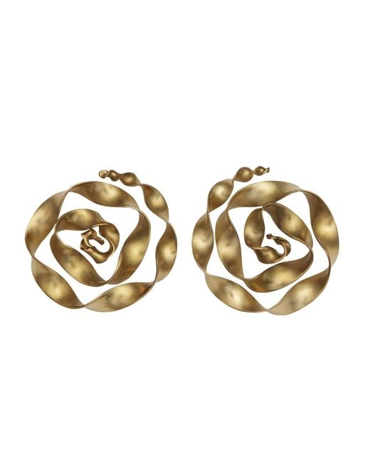 Zeworks Metallic Roses Earrings