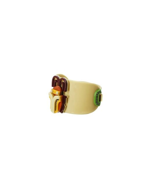 Gissa Bicalho Metallic Neutrals Handmade Acrylic Bracelet Scarab Topaz