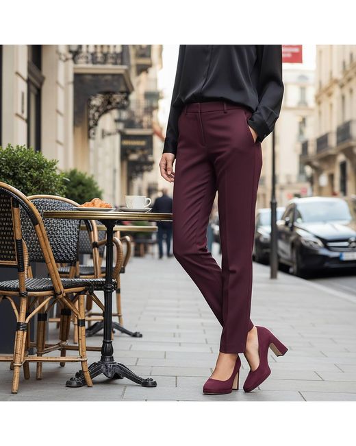 Beautiisoles by Robyn Shreiber Made in Italy Purple Cristina Burgundy Day Night Platform Pump