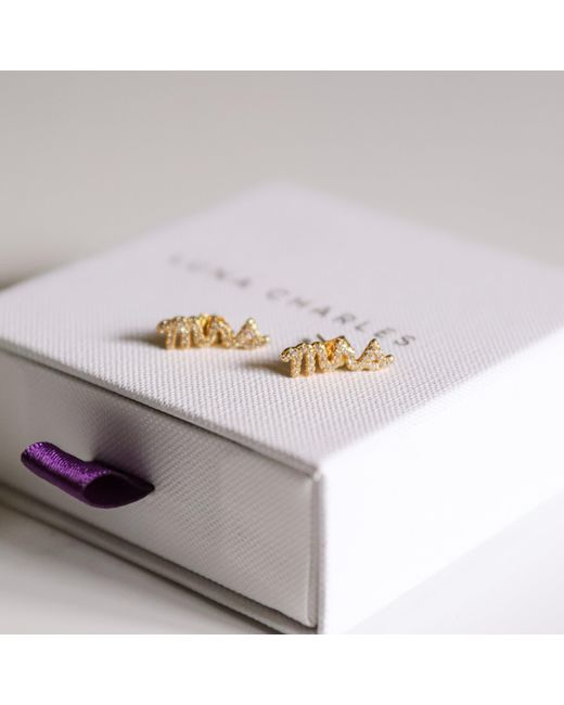 Luna Charles Metallic Ettie 'Mrs' Stud Earrings