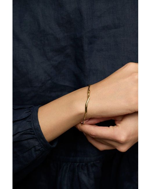 Isla Silver Metallic Organic Flow Vermeil Bangle