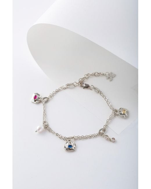 Classicharms Metallic Iris Gemstone Charm Anklet