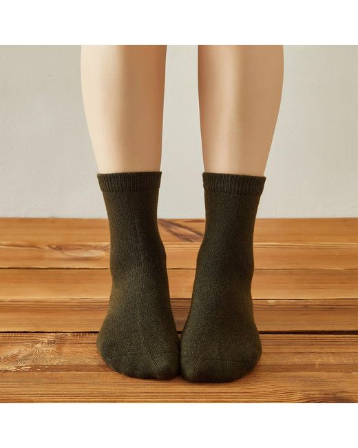 Soft Strokes Silk Green Wool Quarter-Length Socks Set Of Two