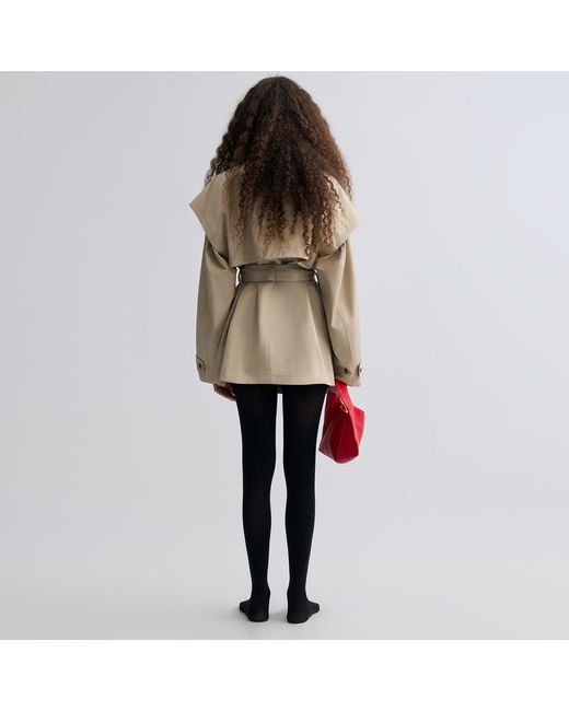 FRONT ROW SHOP Natural Neutrals Cape Trench Jacket