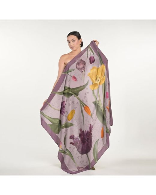 Silk&Soul Purple Tulip Scarf