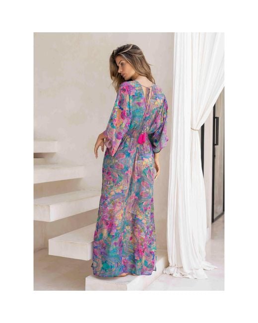 Sophia Alexia Multicolor Fantasia Capri Kimono Dress