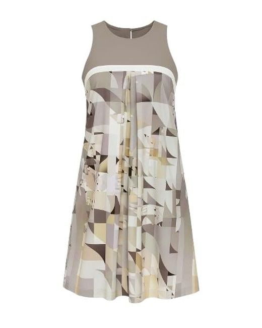 Conquista Natural Neutrals A Line Print Dress