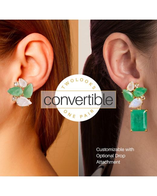 Bounkit Green San Diego Earrings Clip On