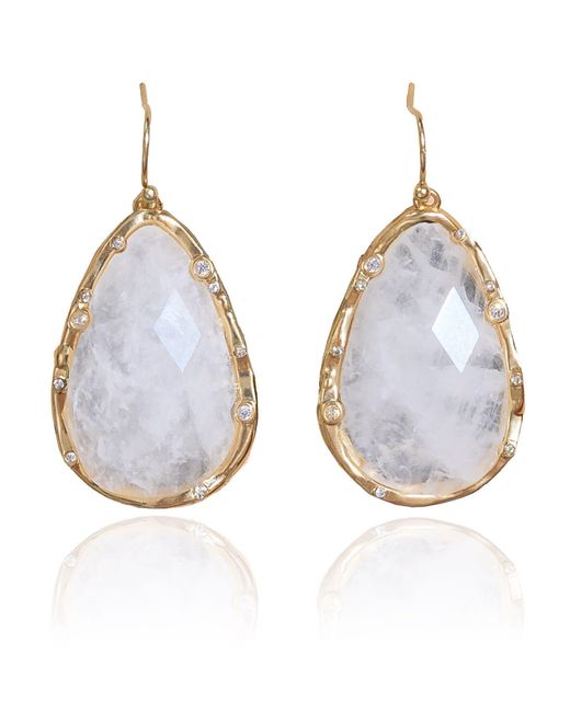 Rare Matters Jewelry Blue Timeless Nature's Beauty Teardrop Earrings Clear Quartz