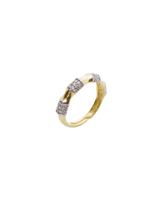 Spero London Metallic Bone Shape Sterling Adjustable Ring