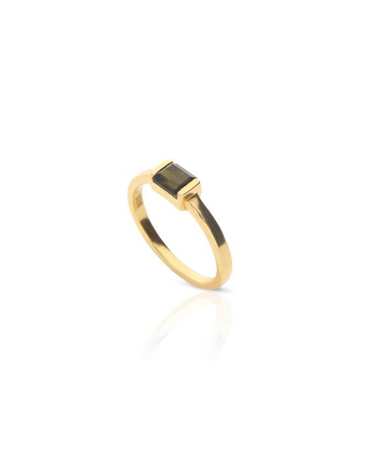 Preeti Sandhu Metallic 14K Plated Stone Ring