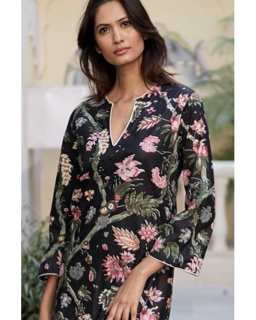 La Mandarine Black Kaftan, Juanita Long Kaftan Dress, Beach Kaftan, Luxury Beach Coverup With Pockets