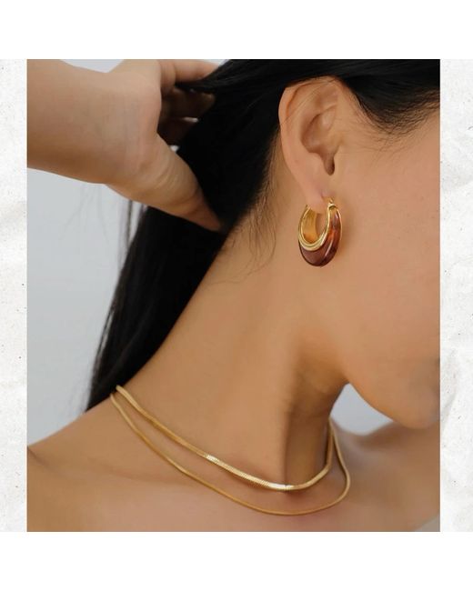 Miss Cecilia Metallic Juniper Square Snake Chain Necklace