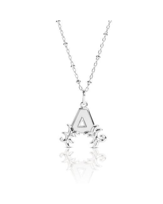 Kasun Metallic Solid A Initial Necklace With Mother Of Pearl