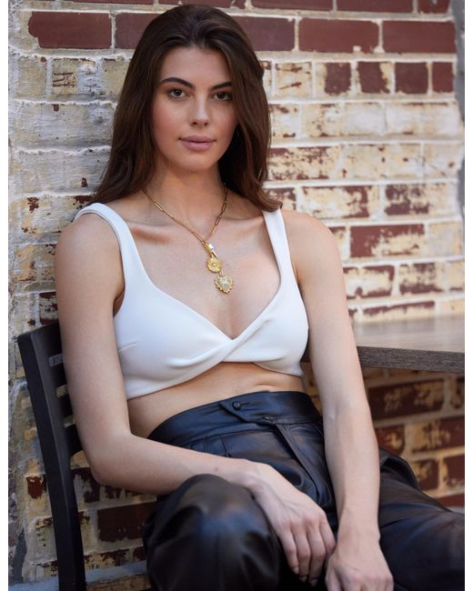 Adriana Pappas Designs Metallic Golden Rays Drop Necklace