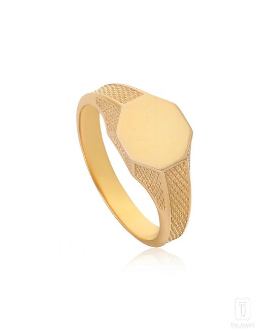 The Jewelz Metallic Textured Signet Ring For for men
