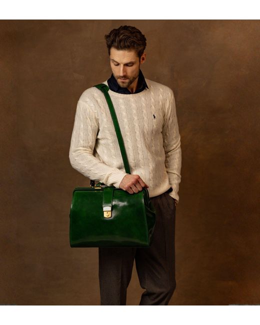Time Resistance Green Large Leather Doctor Bag