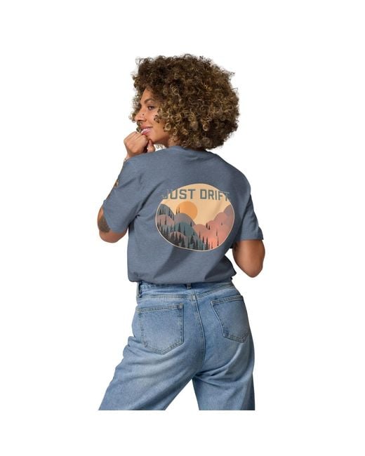 Anchor and Crew Blue Heather Just Drift. Seeker Organic Cotton T-Shirt