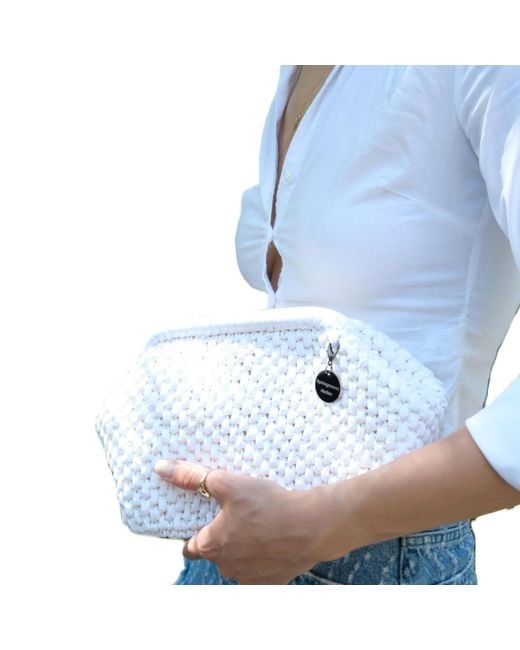 Springmoonatelier White Abudance Raffia Bag