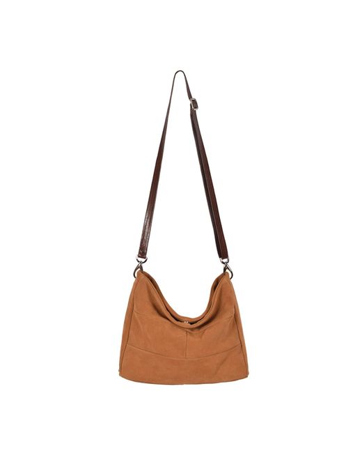 Owen Barry Brown Suede Crossbody Bag Ginger Tan Marizion