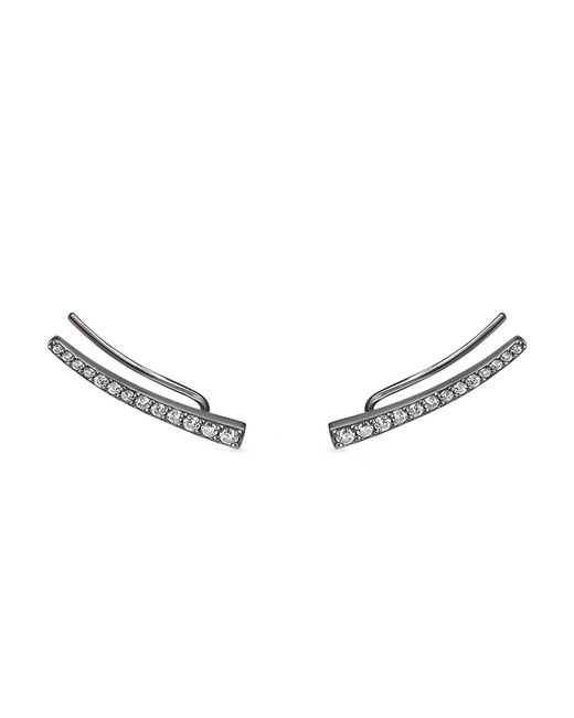 SALLY SKOUFIS Metallic Naked Ear Climber With Made Cz Diamond Stimulant