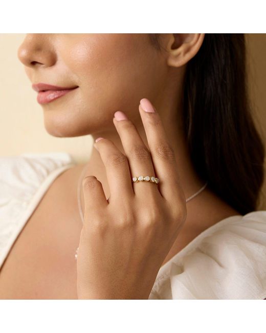 Isla Silver Metallic Harmonic Dainty Moonstone Ring