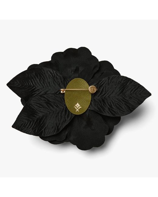 Helena Simon Black The Large Gardenia Floral Brooch