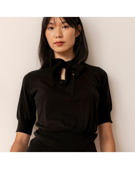 Bel Cashmere Black Kelly Thin Silk And Cashmere Sweater