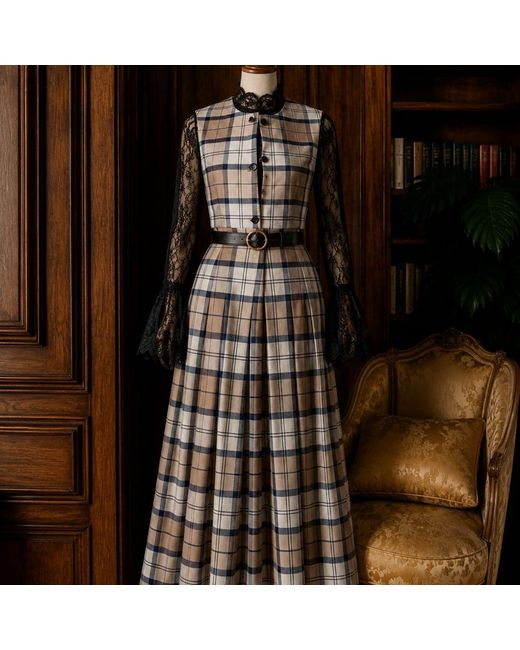 NUMBAT Gray Cecily Tartan Wool Waistcoat