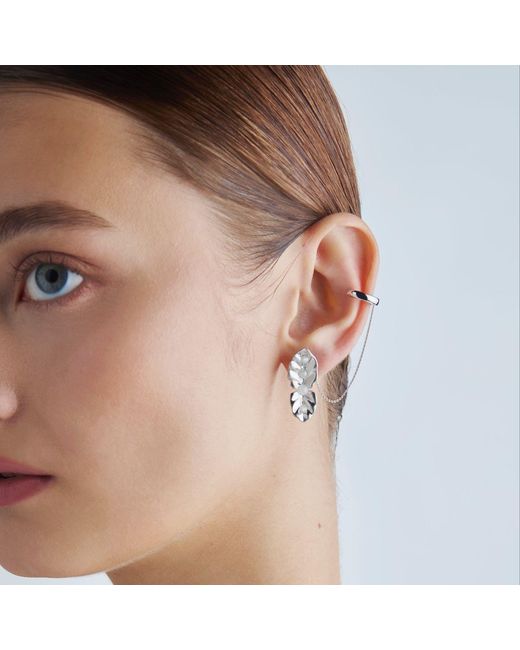 Onia Metallic Kaffir Leaf Earrings